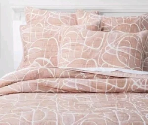Project 62 + Nate Berkus Watercolor Linework Standard Sham ~ Blush White  - Picture 1 of 2