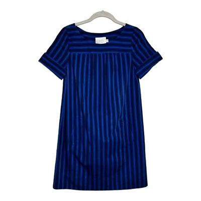Vestido recto Anthropologie HD In Paris a rayas manga corta en azul - talla pequeña Foto 1 de 4