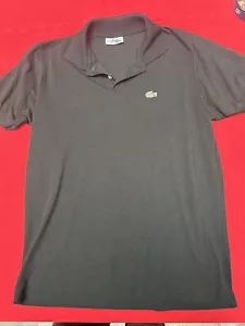 Chemise Lacoste Polo Nera Uomo Xl Manica Corta - Foto 1 di 4