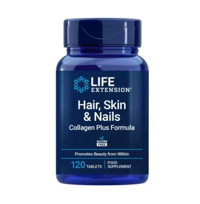 Life Extension Collagen Plus formule cheveux, VERISOL®, 120 comprimés - Photo 1/2