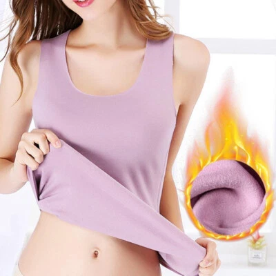 Women's Thermal Tank Top Vest Underwear Sleeveless Bottoming Fleece Lined Warm)` - image 1 of 4