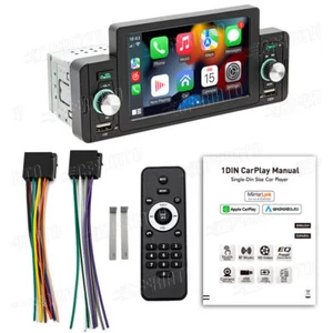 MP5 Single 1Din Car Stereo Radio For Apple/Android CarPlay 5" Touch Bluetooth FM - Picture 1 of 23