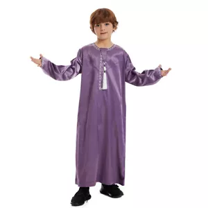 Saudi Style Jubba Thobe Thoab Boys Kids Robe Daffah Dishdasha Arab Caftan Kaftan - Picture 1 of 60