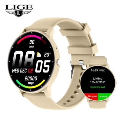 Reloj inteligente hombre mujer con recepción/marcación de llamadas deporte fitness ritmo cardíaco impermeable Foto 1 de 4
