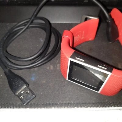 Fitbit Surge Fitness Watch With Heart Rate Monitor Red Small - Image 1 of 4