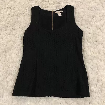 Top de mujer Banana Republic con ojales forrado negro sin mangas de nailon talla 0 cremallera completa Foto 1 de 4