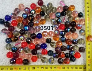 400 Gramm Böhmische Glasschliffperlen 12-14mm feuerpoliert BUNTER MIX - Bild 1 von 3
