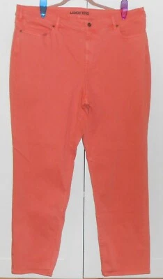 WOMEN'S LANDS END WASHED CORAL MID-RISE STRAIGHT LEG JEANS - SIZE 24W PLUS  - Image 1 of 2
