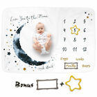 Baby Milestone Mat keepsake Days & months Blanket Star Moon Photo Background
