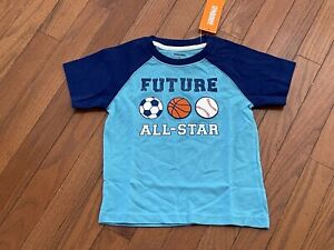 NWT Gymboree Blue Future All Star Soccer Basketball Baseball Shirt Size 3 3T