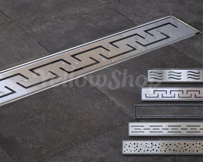 CANALINA DOCCIA SCARICO PAVIMENTO CANALE GRIGLIA IN ACCIAIO INOX 60 70 80 90 100 - Immagine 1 di 4