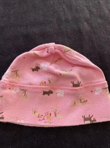 Gymboree Vintage 2007 Pink/Brown Dog Park Knit Hat-Preemie To 7lbs - Picture 1 of 4