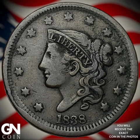 1838 Coronet Head Large Cent  Q3861 Cover