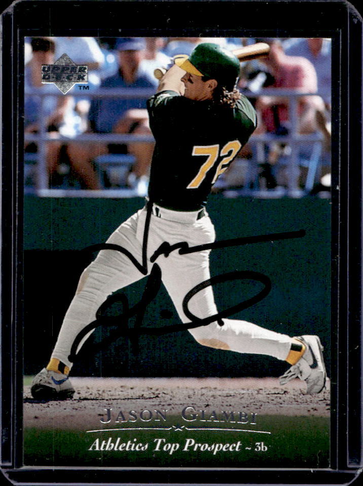 1995 Upper Deck Minor League Top Prospects Jason Giambi Rookie Auto RC Athletics