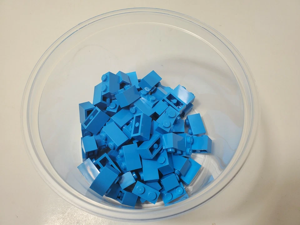 NEW LEGO Parts 3004 Lot of 4 Brick 1x2 3004 DARK AZURE - 6004943 - Image 1 of 1
