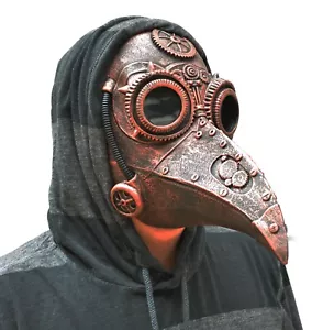 Plague Doctor Mask Halloween Bird Beak Raven Crow Latex Mask Steampunk COPPER - Picture 1 of 7