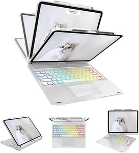 iPad Pro 12.9 Keyboard Case 360° Swivel Backlit Trackpad Cover 6th 5th 4th Gen - Picture 1 of 13