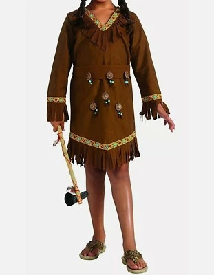 Native American Girl Indian Cute Dress Up Halloween Child Costume Size Large - Image 1 of 4