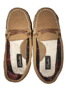 Mocassini Clarks marroni scamosciati US donna TG 7M JMH 1266 04142585 fodera a quadri - Foto 1 di 12