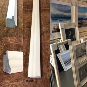 3.6m ( 4 x 3ft ) lengths 50mm Cream Mirror & Picture Frame Moulding RRP £39 - Picture 1 of 8
