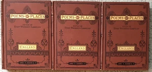 LONGFELLOW, ED. " POEMS OF PLACES: ENGLAND " 1876 HC VG EMBOSSED CLOTH 3 VOLS - Picture 1 of 2