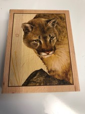 Cougar Wood Block Stamp Rubber Sugarloaf Big Large Beautiful Cat Mountain Lion