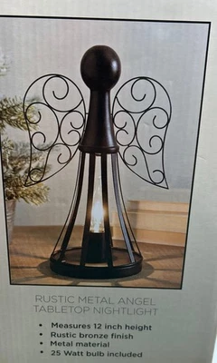 Beautiful Metal Angel Lamp /with Removable Lampbase Nightlight Never Assembled - Image 1 of 4