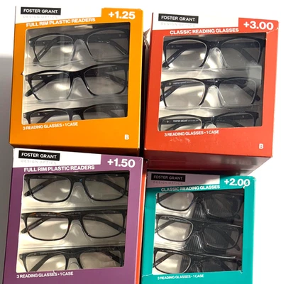 Gafas de lectura rectangulares de borde completo clásicas Design Optics Cole paquete de 3 variedad Foto 1 de 4