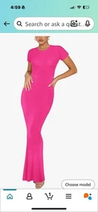 Abito lungo donna REORIA basic estivo casual lounge elegante manica corta - Foto 1 di 5