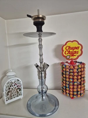 Oktopuz Shisha Rarität, 4 Anschlüssen *Top Zustand * Mit Zubehör und Blau Glas  - Bild 1 von 3