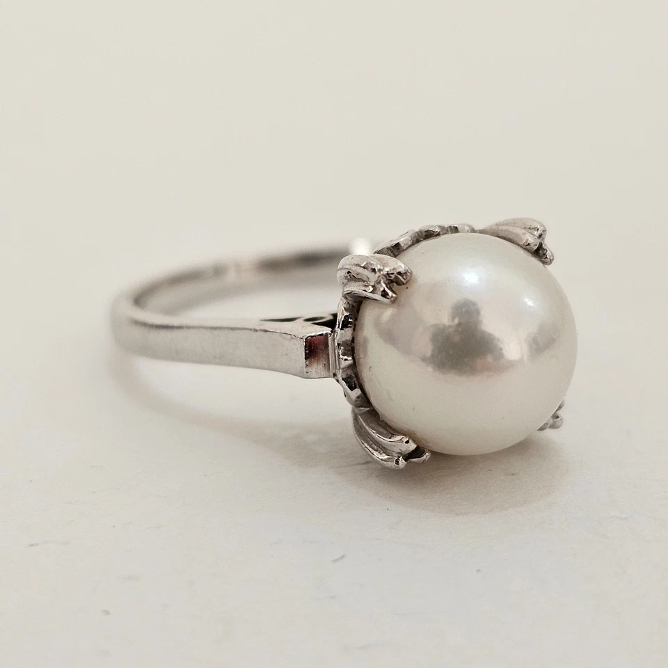 1921 TASAKI 9 мм культивированный akoya жемчуг кольцо платины pt900 us5.75 из Японии винтажный - Изображение 1 из 1