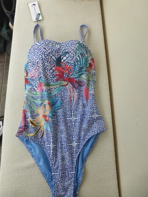 MOONTIDE AZUL FLORAL CONTROL DE BARRIGA TRAJE DE BAÑO DE UNA PIEZA TRAJE DE BAÑO REINO UNIDO 12 Foto 1 de 4