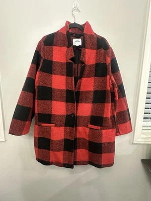 Old Navy Women’s Red Plaid Jacket Long Size XL - Image 1 of 4