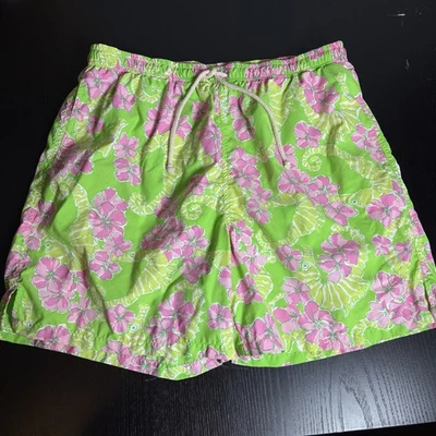 Baúl de baño LILLY PULITZER para hombre XL Capri verano caballito de mar estampado rosa/verde Foto 1 de 4
