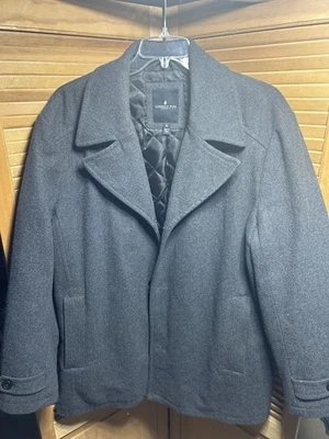 London Fog XL Men’s Coat Dark Gray Wool Blend , Inside Pockets - Image 1 of 4