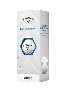 Palline da golf Callaway SuperSoft lunghe dritte bianche confezione da 3 nuove - Foto 1 di 8
