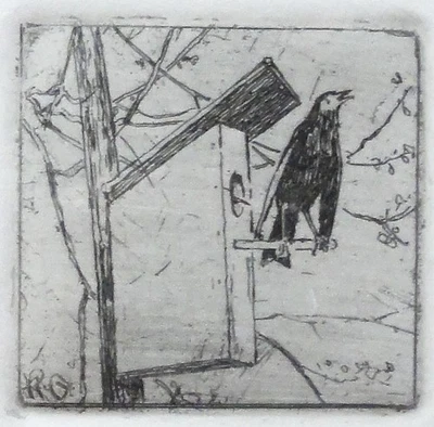 Karl Storch der Ältere (1864-1954) kleine TOP-Radierung: STAR AM KASTEN - Bild 1 von 4