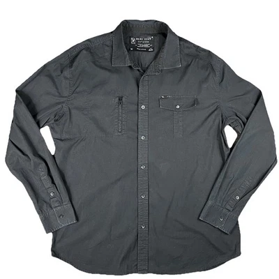 MARC ECKO MENS BLACK CASUAL BUTTON-DOWN SHIRT SIZE L CHEST 22" LENGTH 30" - Image 1 of 4