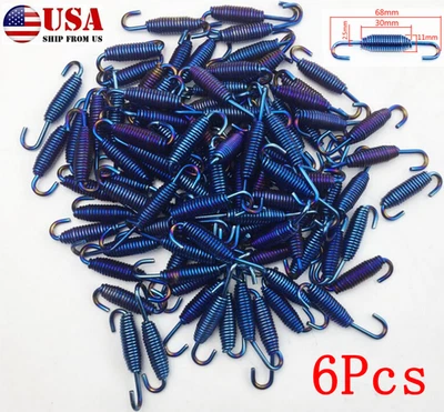 Silenciador de tubo silenciador escape gancho muelles motocicleta 68 mm acero inoxidable 6 piezas Foto 1 de 4