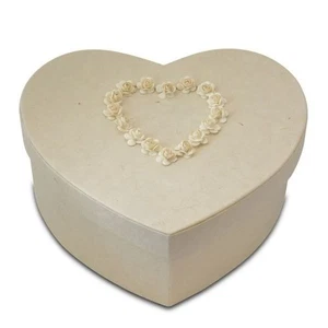 Biodegradable Ivory Comfort Heart Paper Companion Funeral Cremation Urn - Picture 1 of 1