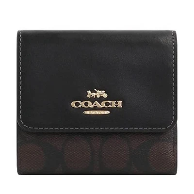 Coach CE930 Signature Mini Bifold Wallet Women's IMAA8 Brown/Black [Parallel - Image 1 of 4