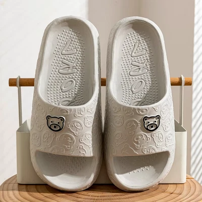 Lindo Oso Mujer Zapatillas Verano Interior Suave Dibujos Animados Sandalias Baño A Foto 1 de 4