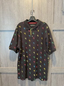 COOGI Black Rainbow Embroidery Men’s XL Polo Button Up - Picture 1 of 3