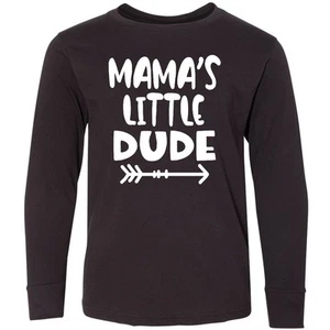 Inktastic Mama's Little Dude With Arrow Youth Long Sleeve T-Shirt Mothers Day - Picture 1 of 2