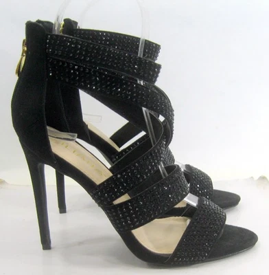 LILIANA  Black 4.5"Stiletto High Heel PEEP Toe Ankle Strap Shoes WOMEN Size 8 - Image 1 of 4