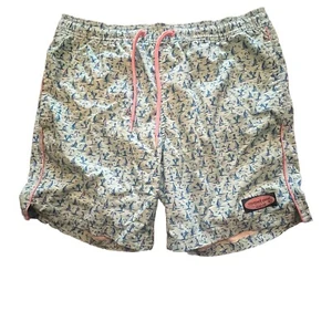 Vineyard Vines Swim Trunks Mens XS Extra Small Blue Micro Palm Sail Boat Print - Picture 1 of 10