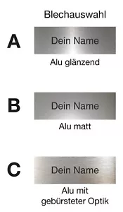 Klingelschild Aluminium Metall Briefkastenschild Namensschild Alu Schild Gravur - Bild 1 von 3