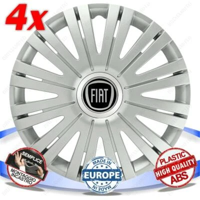 SET 4 BORCHIE RUOTA COPRI CERCHI CALOTTE 14 ACTIVE SILVER PER FIAT STILO Foto 1 de 3