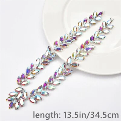 1X Crystal Rhinestone Diamante Chain Trimmings Applique Costume Shoes Decor - Image 1 of 4