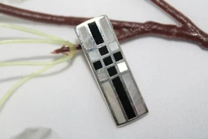 Black onyx Shell Sterling Silver Cross Pendant - Picture 1 of 4